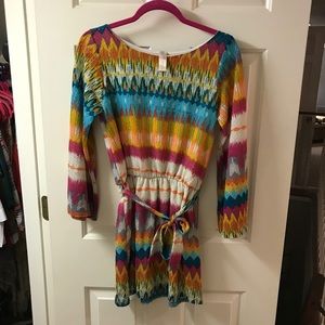 Boutique Rainbow Tie Dress